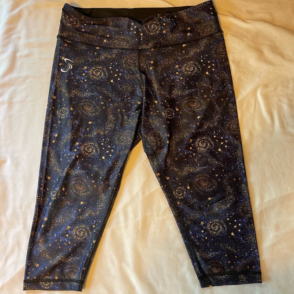 Sturdy By Design Capri Squat Proof Starry Night Leggings 2XL